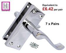 Door Handles CHROME Victorian Modern Scroll MULTI PACK X7 PAIRS HANDLES