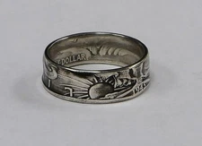 Coin ring made from  Silver Walking Liberty Half Dollar sizes  9-14 (1940-1946)