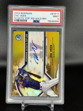 2023 Bowman Zac Veen Bowman Scouts Top 100 Autographs Gold PSA 9 /50