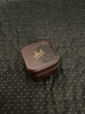 Antique 19th Century Victorian Leather & Brass Travel Pocket Inkwell