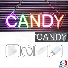 Panneau enseigne lumineuse Neon led verre acrylique à suspendre CANDY bonbon