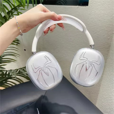AirPod Max Case Silber Spiderman Metall Tier Spinne | Schutzhülle Kopfhörer