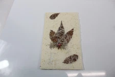 Collectible 1966 Christmas Greeting Card Homemade Pressed Leaves