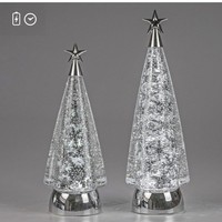 LED Deko Baum Mit Stern Mit Wassereffekt H. 30Cm Aus Acryl Mit Timer Formano