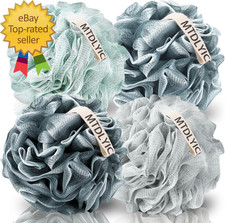 Loofah Sponge, XXL Large Loofah 100G 4 Pack, Bath Sponge Soft Mesh Shower Loofah