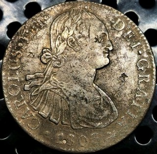 8 Reales 1803 FT Hispanic Arms DEI · GRATIA King Charles IV New Spain (Mexico) !