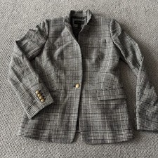 J Crew Women s Wool Houndstooth Blazer Jacket. Preppy Hold Buttons 4