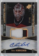 2016-17 SPx Extraordinary Materials Black 27/49 Cory Schneider #EM-CS Auto 3b8