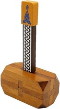 Brain Teaser Math Puzzle - Thor's Hammer Wooden Brain Teaser Puzzle