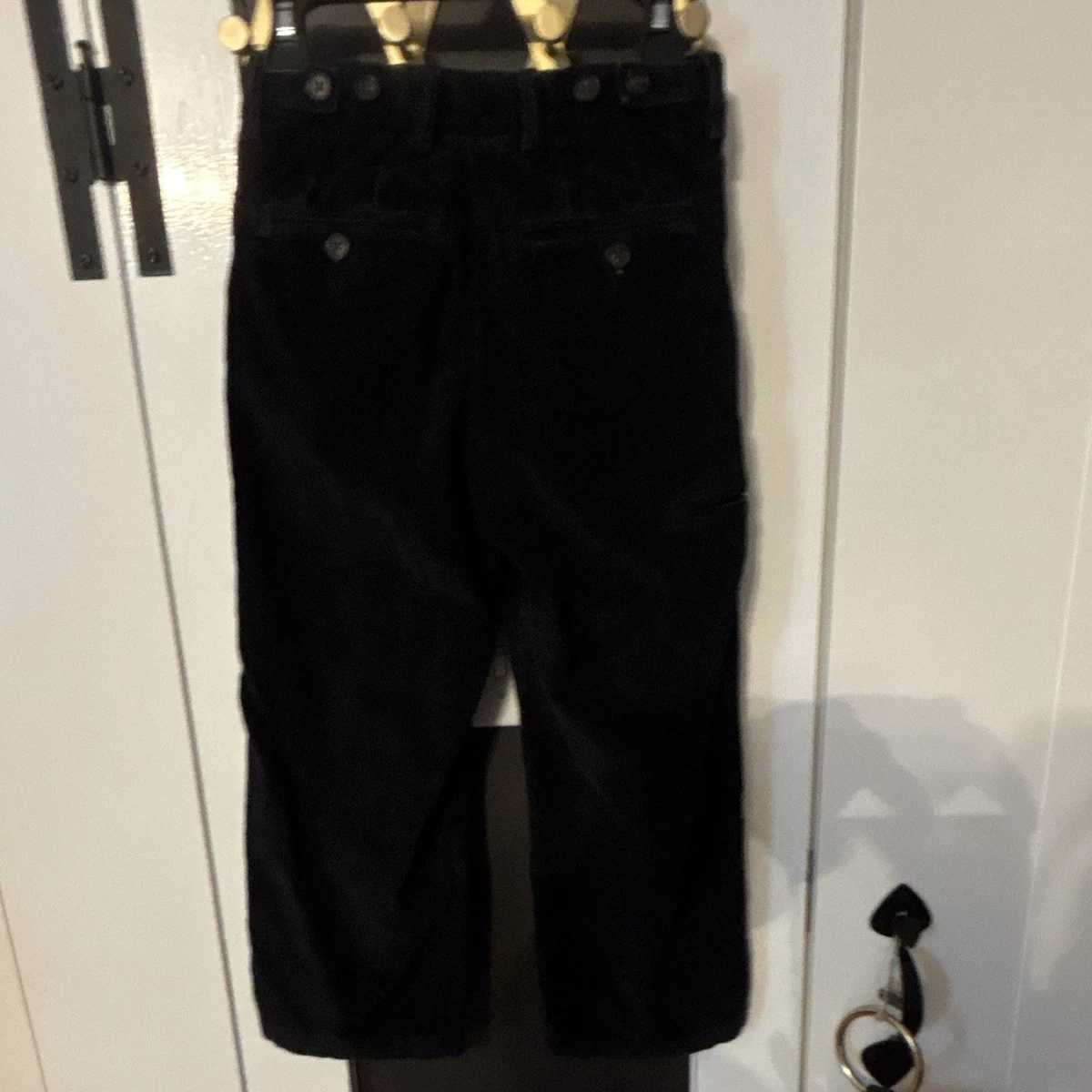 Pantalones de vestir GapKids unisex para niños azul pana talla 6 botones/cremallera 2 bolsillos