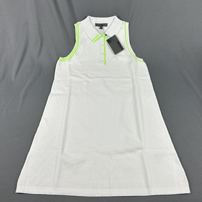 G/Fore G4 Womens Golf Dress Cotton Pique Large White Cotton Polyester MSRP $225