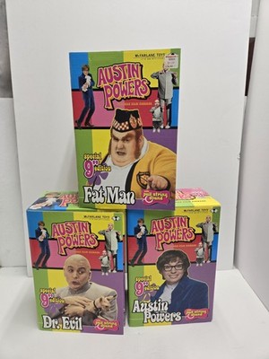 3x McFARLANE TOYS AUSTIN POWERS Fat Man 9'' Figure Lot Fat Bastard Dr Evil Set
