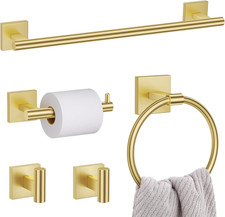 5 Pieces Bathroom Hardware Set Brushed Gold Towel Bar Set Includes 23.6  Towel B