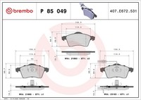 Brembo Bremsbelagsatz Scheibenbremse Prime P 85 049 FüR Transporter Vw T4 70K