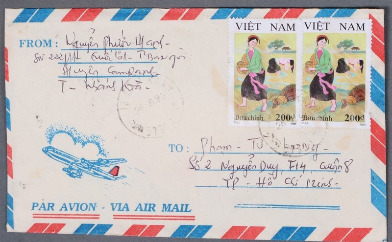 MayfairStamps Vietnam to Ho Chi Minh Pair 200d Air Mail Cover cca_08793