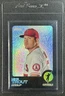 MIKE TROUT 2022 TOPPS HERITAGE #100 CHROME BLACK BORDER REFRACTOR 16/73 ANGELS