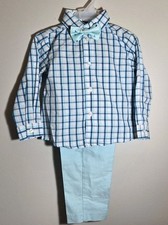 Nautica 24 Month Boys 3 Piece Set Dress Shirt Pants Bow Tie NWOT Free Shipping