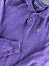Polo Ralph Lauren Sweater Purple Pullover Pony Logo Cotton Small