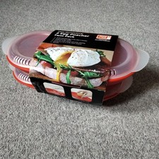 Good 2 Heat plus twin pack 4 eggs Microwave Egg Poacher, Red 2 egg poacher. 
