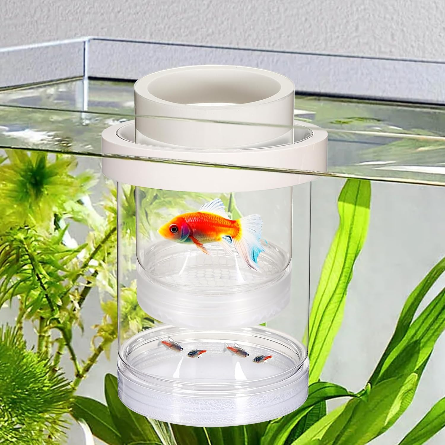 Breeder Box for Fish Tank, Aquarium Breeder Box Plastic Floating Baby Fish Separ