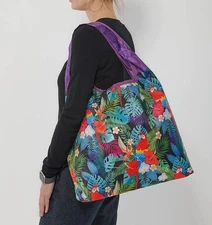 Macaws Reusable Shopping Bag O-Witz Purple Fold-Up Bird Novelty Fashion New