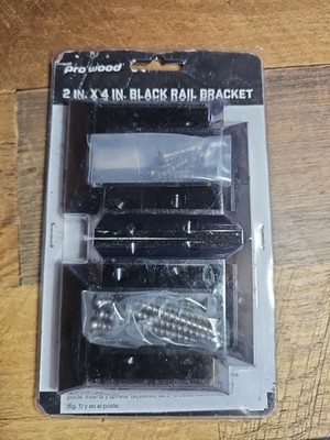 DeckoRail 2x4 Black Rail Brackets Set of 4 Connects Rail To Post ProWood New 