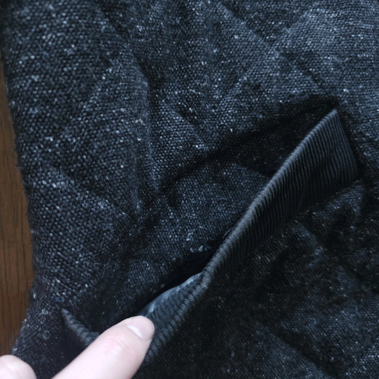 JOURNAL STANDARD Made in France Tweed Wool Blend Quilted Jacket Gray Medium - product detail image 8