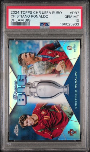 2024 TOPPS CHROME UEFA EURO DREAM BIG #DB7 CRISTIANO RONALDO PSA 10
