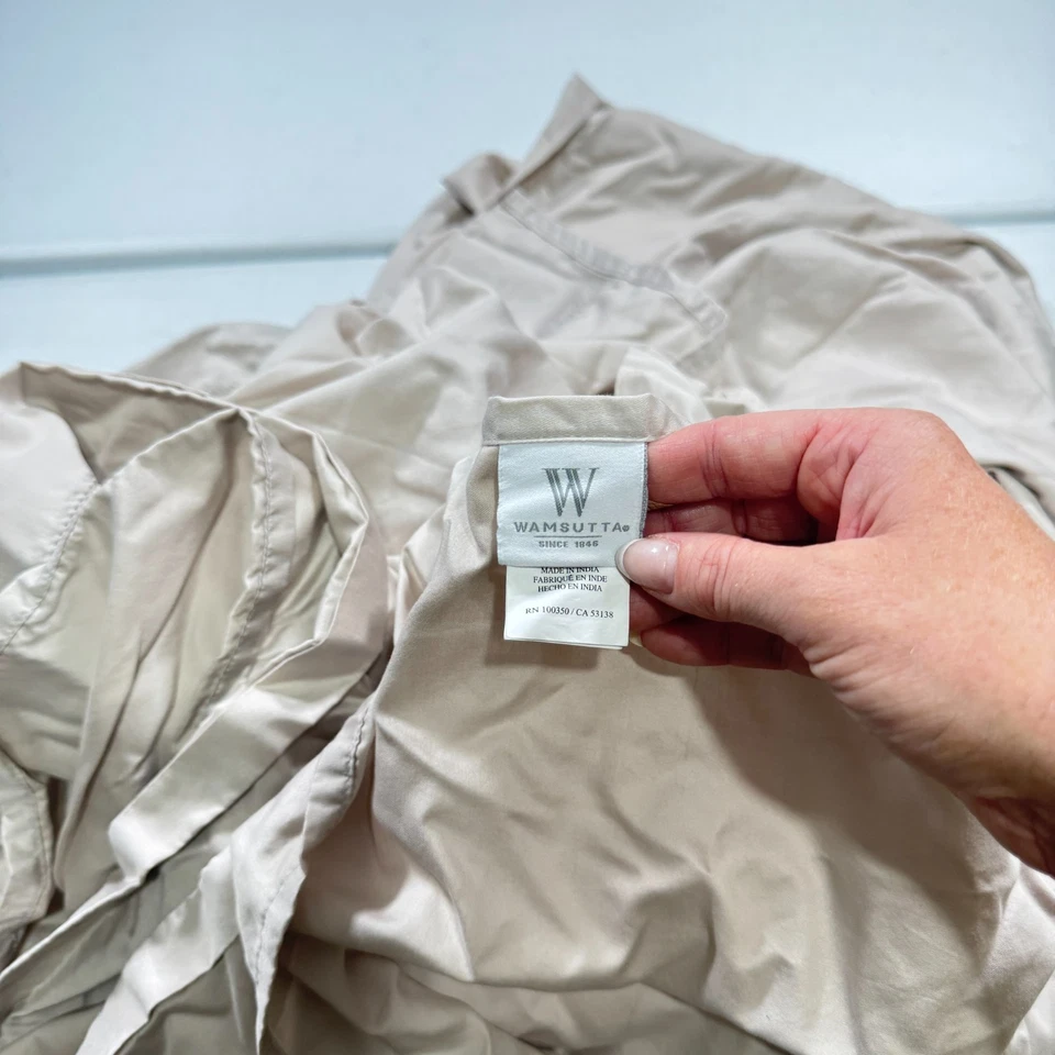 wamsutta king flat sheet solid brown pima cotton modern traditional - Image 4 of 4