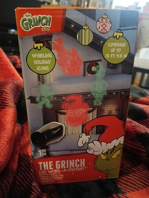 Grinch Christmas Lightshow Projection LED Whirl A Motion Projector 15ft NEW