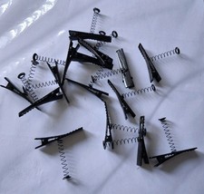 100PCS Metal Duck Bill Hair Clips,Black Diy Alligator Clips With Spring,Iron