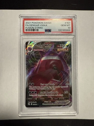 PSA 10 GENGAR VMAX 157/264 FULL ART FUSION STRIKE POKEMON