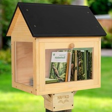 Little Library, Outdoor Library Book Box for Sharing Books, Wood DIY Storage ...