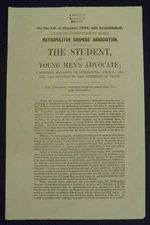 1844 Bristol, England UK PROSPECTUS FOR The Student, and Young Men's Advocate
