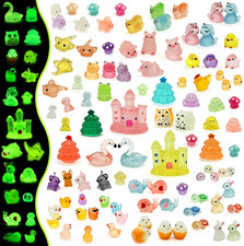 100Pcs Luminous Mini Resin Animals, Tiny Mini Animal Figures to Hide, Miniature