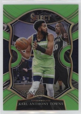 2020 Panini Select Concourse Neon Green Prizm 61/75 Karl-Anthony Towns #36 1cc7