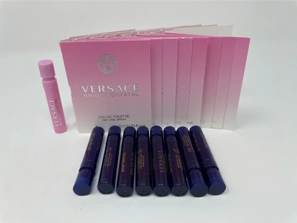 4 Versace Mujer Fragancia Cristal Brillante EDT + Tarjeta y 6 Dylan Azul .03 A Granel NUEVO Foto 2 de 4