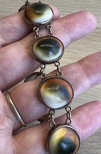 Edwardian 9ct Rose Gold Operculum Shell Bracelet – 20cm, 26.95 g