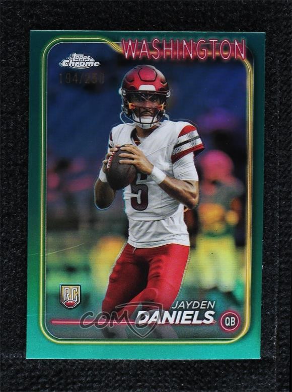 2024 Topps Chrome Rookies Teal Refractor /250 Jayden Daniels #201 Rookie RC v9t