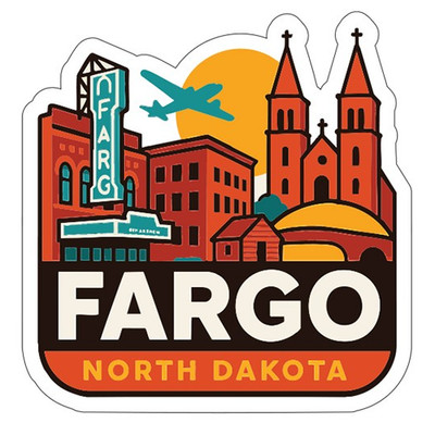 Fargo North Dakota Sticker Decal Vinyl Die-Cut City Skyline Landmark Design