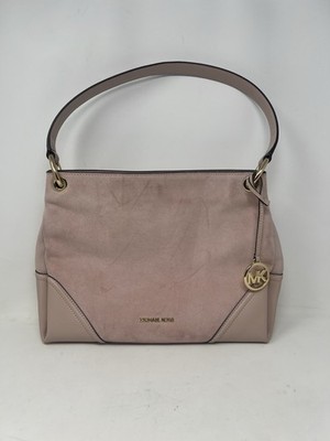 NWT MICHAEL KORS Nicole Suede Leather Med Shoulder/Hobo Powder Blush Light Pink