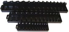76pc BLACK SAE GOLIATH INDUSTRIAL SOCKET TRAY RACK RAIL HOLDERS DEEP SHALLOW