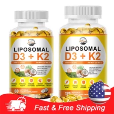 Liposomal Vitamin D3 5000 IU K2 MK7 200mcg, Vit D and K Supplement 60/120 Caps
