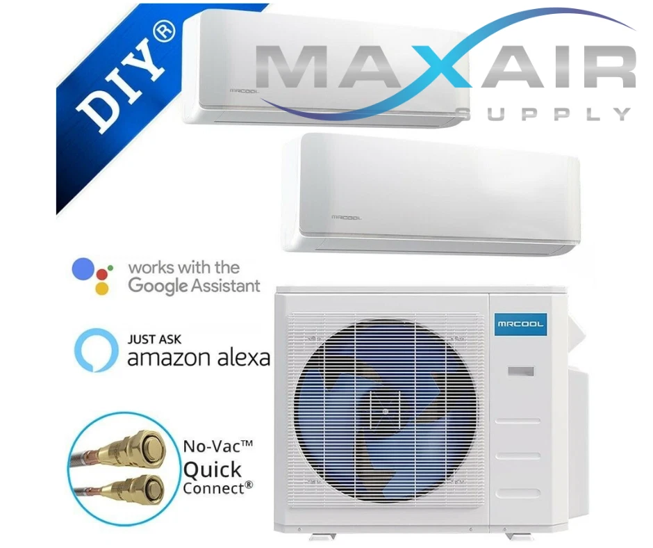 MRCOOL 2-ZONE 24K+12K DUCTLESS MINI SPLIT HEAT PUMP + AC 4TH GEN 22 SEER |  eBay
