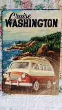 WOODEN PHOTO POST CARD CAMPER VAN CRUISE WASHINGTON