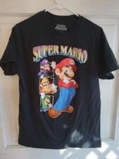 NINTENDO SUPER MARIO BROS-  BLACK MED SIZE TEE PRE OWNED FREE USA SHIP CLEAN TEE