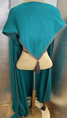 Unusual Asymmetric Green Women s Cape,  Tasseled One Size