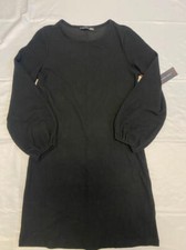 MSRP $89 Tape Mini Sweater Dress Black Size XS DEFECT