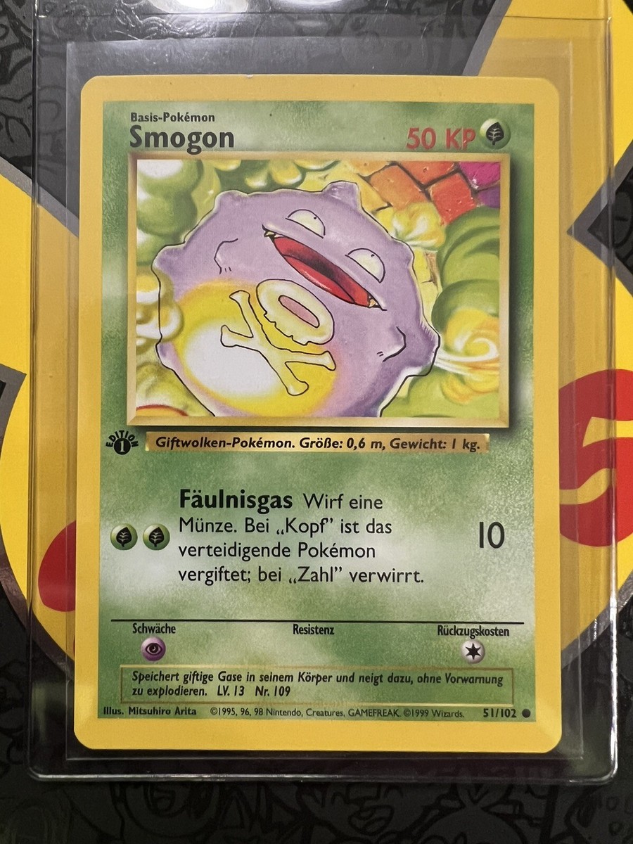 Pokemon Base Set 1st Edition German Smogon Koffing 51/102