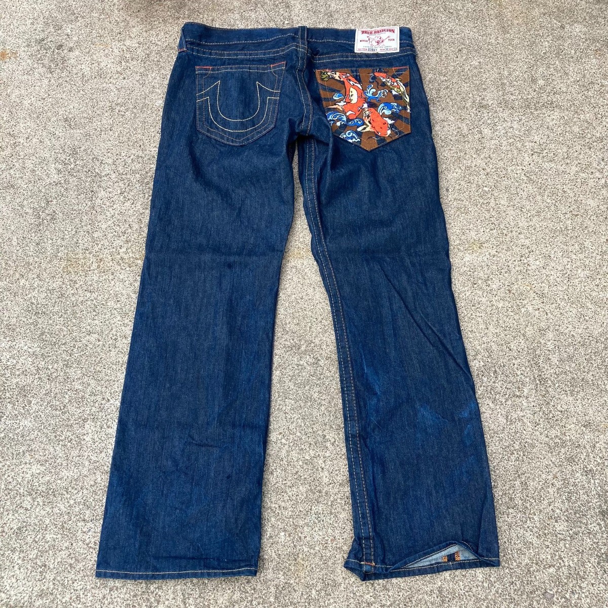 io着用　usa製true religion denim 28×33 brown SLIM FIT GENO CABLE STITCH JEAN - Muse Dark Brown | True
